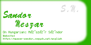 sandor meszar business card